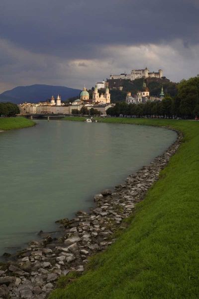 Austria, Salzburg View along the Salzach River
